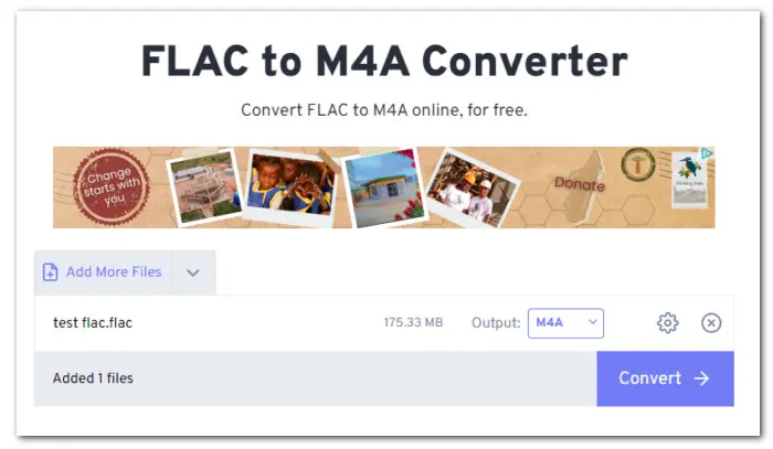 Convert FLAC Audio to M4A Online