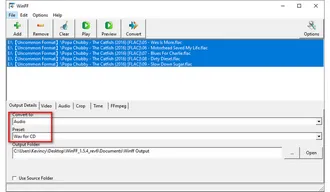 WinFF FLAC to PCM Converter