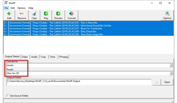 WinFF FLAC to PCM Converter