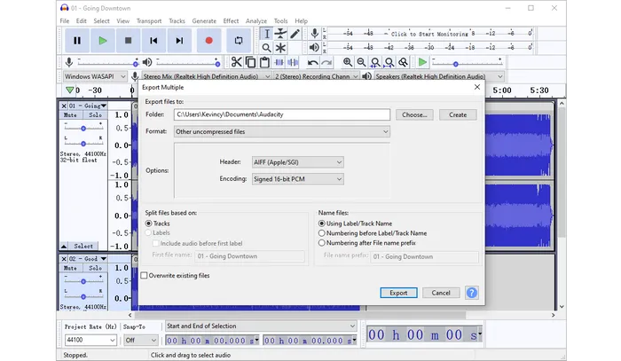 Audacity Convert FLAC to PCM Free