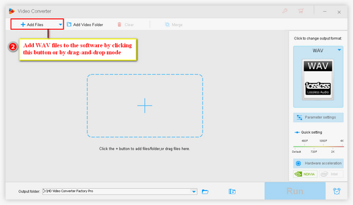 Add your WAV file to the converter