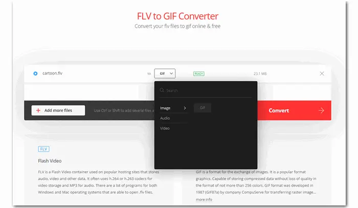 Convert FLV Video to GIF Online
