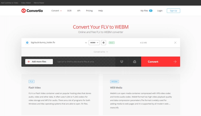 FLV to WebM Online Free