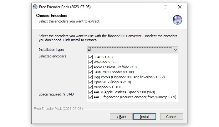 Install Free Encoder Pack