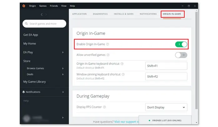 Turn on Origin In-Game