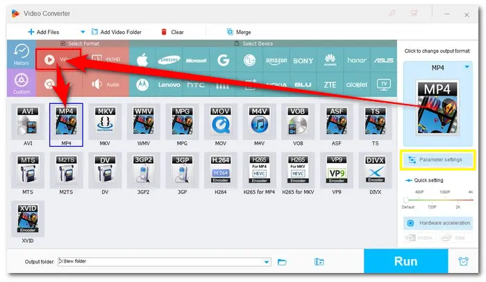 Change Format and Parameters