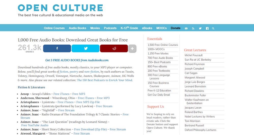 Open Culture Audio Books Free Download MP3