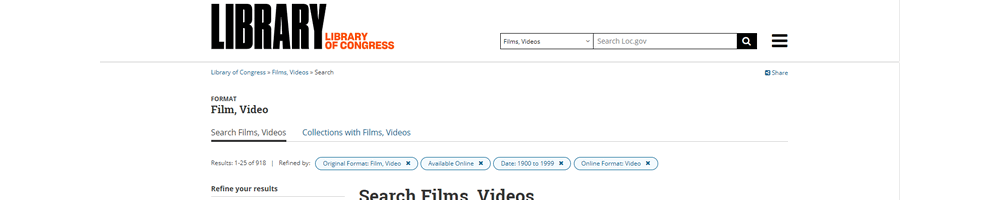 Library of Congress - Watch Old Movies Online Free