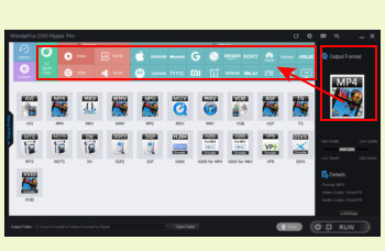 Select output format