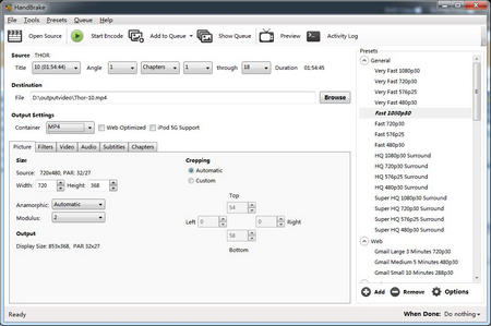 Use HandBrake to Copy DVD