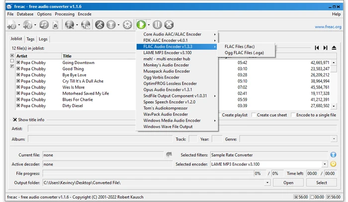 Fre:ac FLAC Conversion