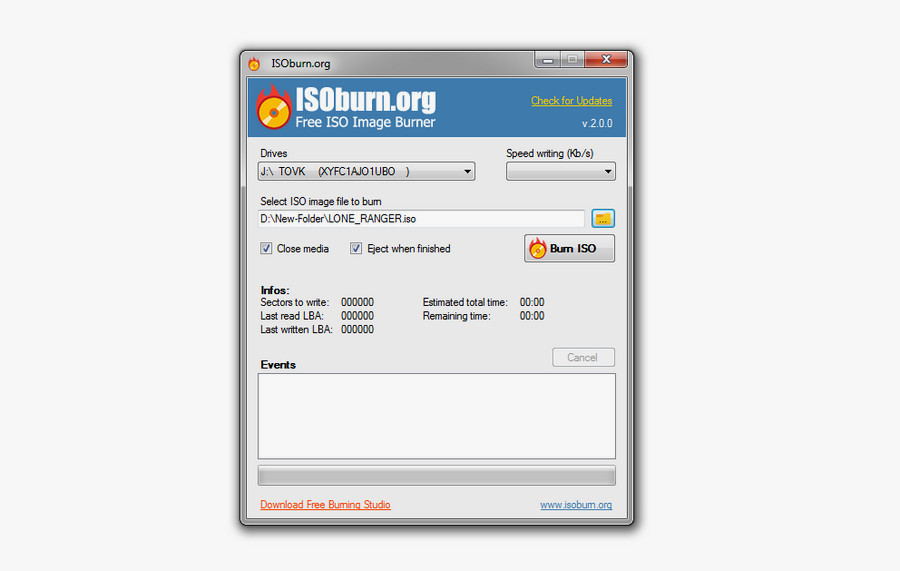 free iso burning to sdhc software