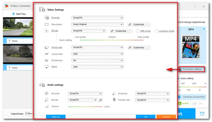 Modify Output Settings