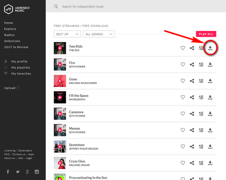Best MP3 Download Site: Jamendo