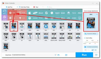 Select MP4 as Output Format