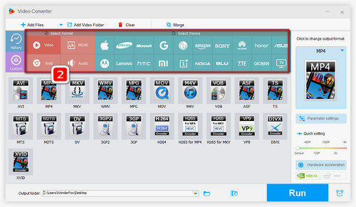 Choose MPG as Output Format