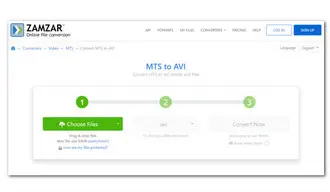 Free Convert MTS to AVI with Zamzar