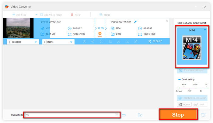 Set Output Folder and Start the Conversion Process