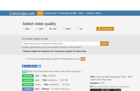Online Video Download via Catchvideo.net