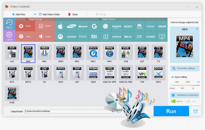 The Output Format Menu of Free HD