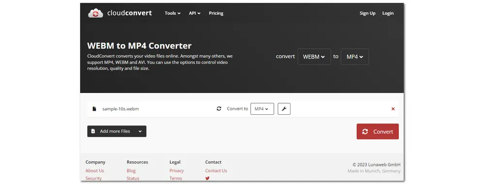 CloudConvert WebM Converter
