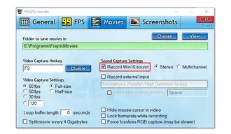 Fraps Record Game and Audio