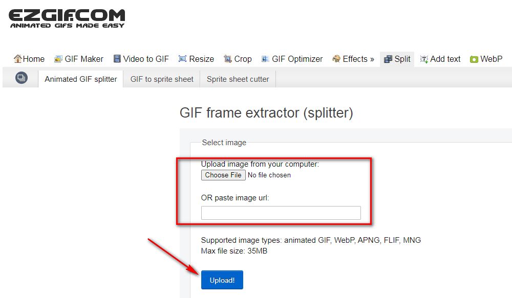 Online GIF to sprite sheet converter