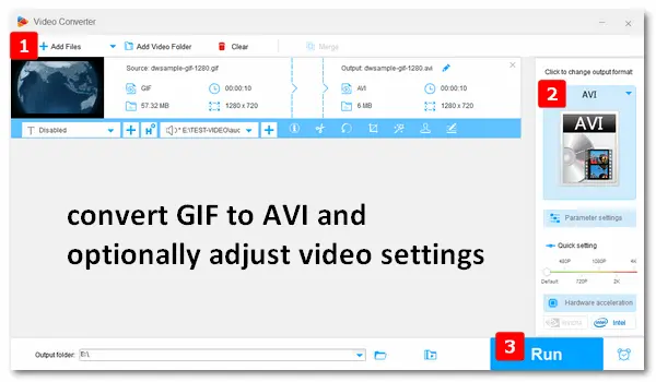 Convert GIF to AVI Video