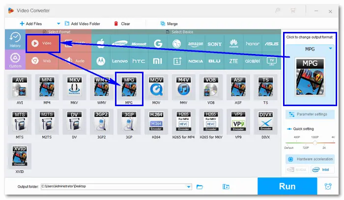 Pick Output Format