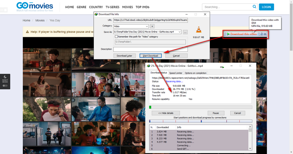GoMovies Downloader - IDM