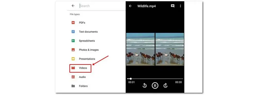 Play MP4 in Google Drive on Android