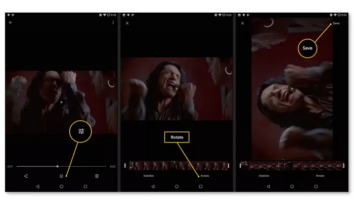 Google Photos Rotate Video