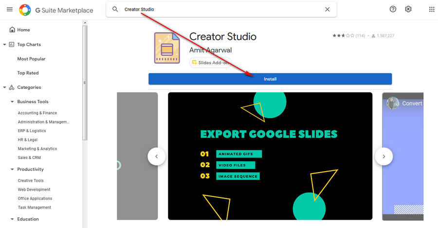 Install Google Slides Add-on