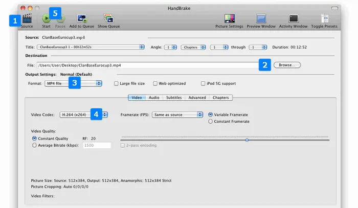 GoPro H265 to H264 on Mac