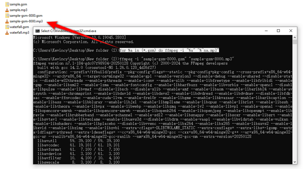 Convert GSM Files with FFmpeg