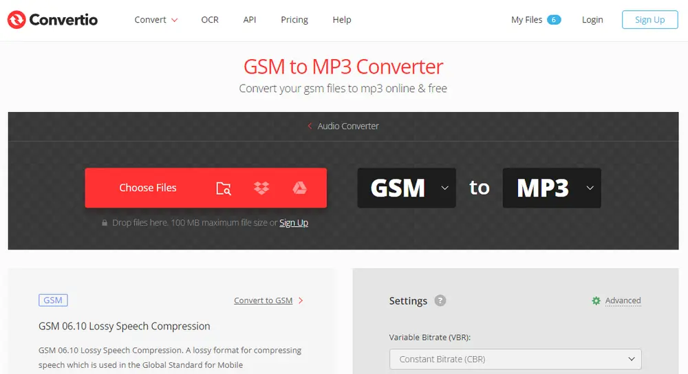 Convert GSM Files to MP3 Online