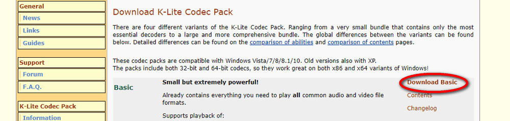 K-Lite codec pack for H.264