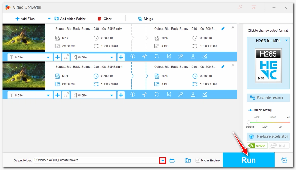 Convert x264 to x265