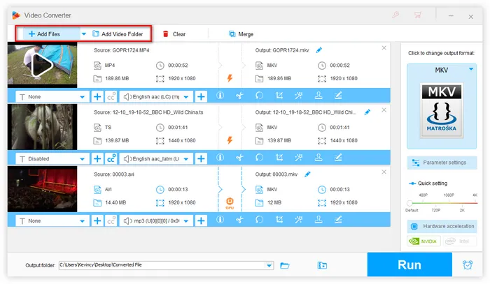 Add Video Files for H.265 Hardware Accelerated Encoding