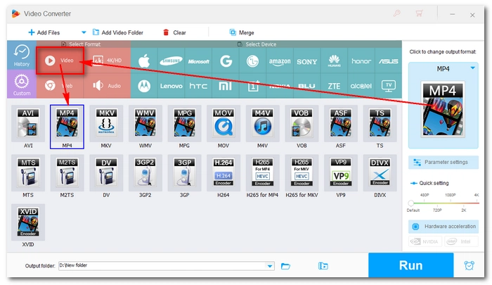 Set MP4 as the Output Format