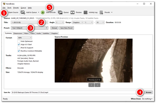 General Steps to Rip DVDs with HandBrake
