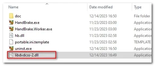 Copy Liddvdcss to HandBrake