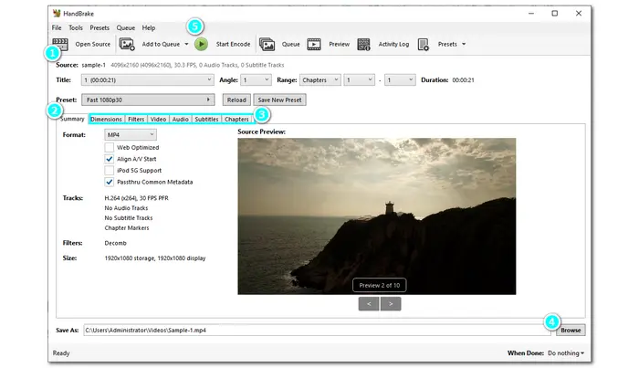 Convert FLV to MP4 HandBrake