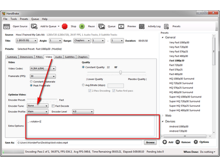 Rotate Video Handbrake