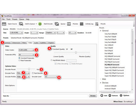 HandBrake Best DVD Settings