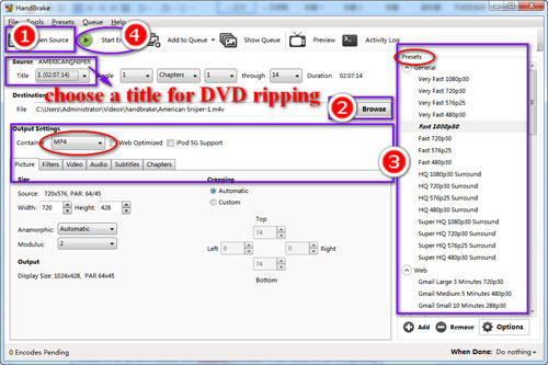 3 step to use HandBrake