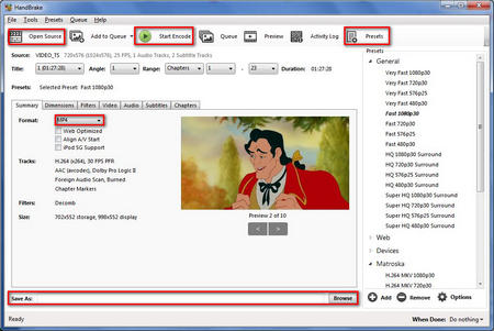 HandBrake Convert VIDEO_TS to MP4