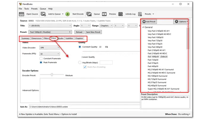 Choose Output Format