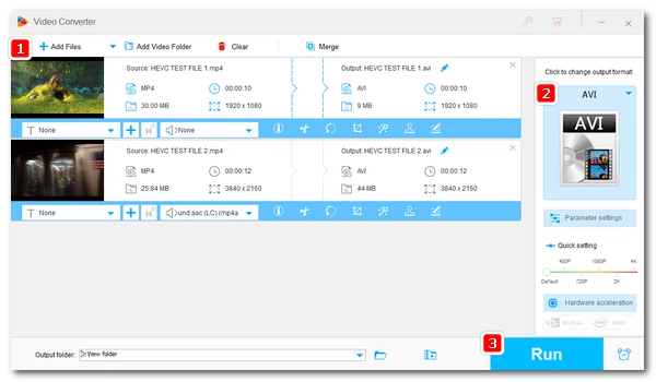 Convert X265 to AVI