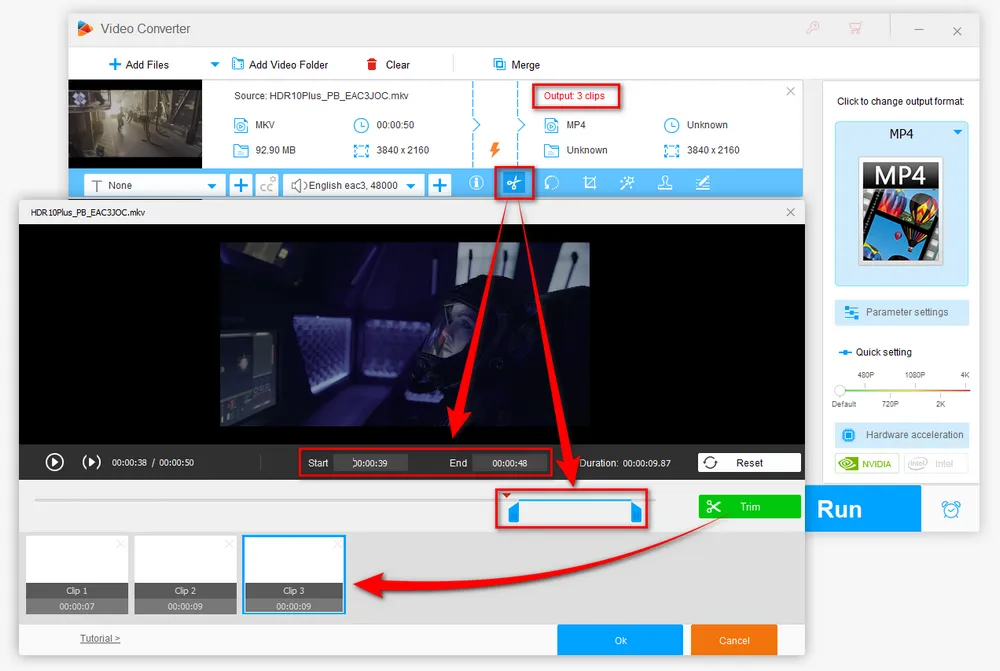 Edit HEVC Video by Trimming